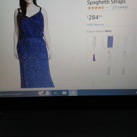 Adrianna Papell size 18 dark blue event dress. Wedding, prom, special occasion - Picture 4 of 6